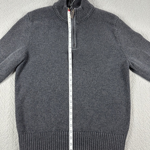 Eddie Bauer V-Neck Sweater | Quarter-zip | Large|  Charcoal Gray | Pullover - Picture 11 of 15